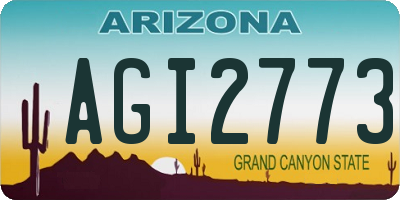 AZ license plate AGI2773