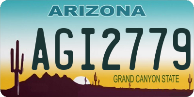 AZ license plate AGI2779