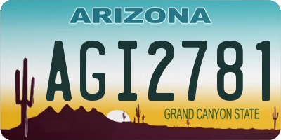 AZ license plate AGI2781