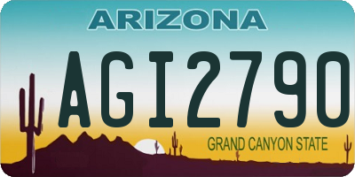 AZ license plate AGI2790