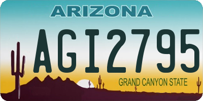 AZ license plate AGI2795