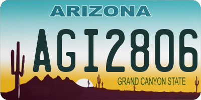 AZ license plate AGI2806
