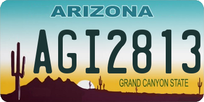 AZ license plate AGI2813