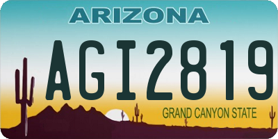 AZ license plate AGI2819