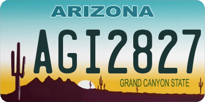 AZ license plate AGI2827