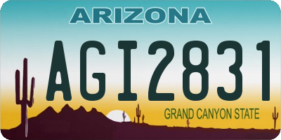 AZ license plate AGI2831