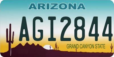 AZ license plate AGI2844