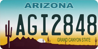 AZ license plate AGI2848