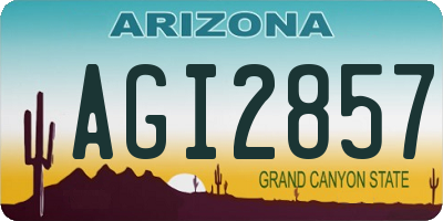 AZ license plate AGI2857