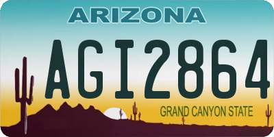 AZ license plate AGI2864