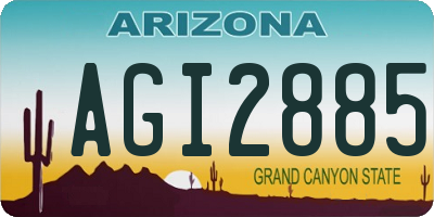 AZ license plate AGI2885