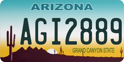 AZ license plate AGI2889