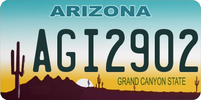 AZ license plate AGI2902