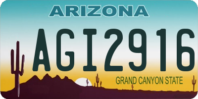 AZ license plate AGI2916