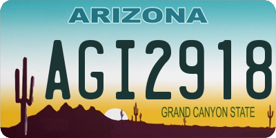 AZ license plate AGI2918