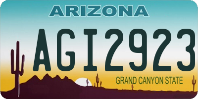 AZ license plate AGI2923