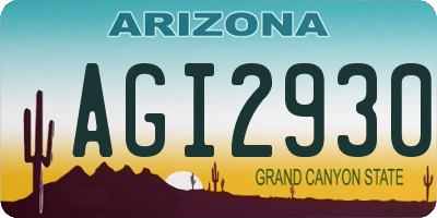 AZ license plate AGI2930