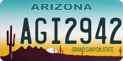 AZ license plate AGI2942