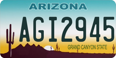 AZ license plate AGI2945
