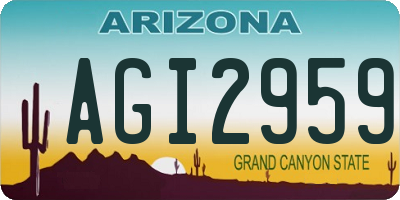 AZ license plate AGI2959