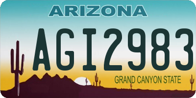 AZ license plate AGI2983