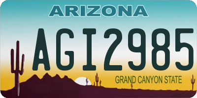 AZ license plate AGI2985