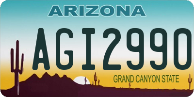 AZ license plate AGI2990