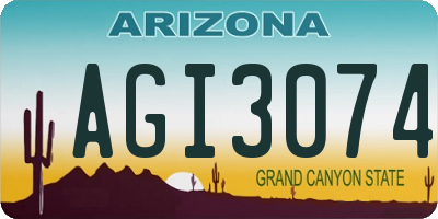AZ license plate AGI3074