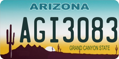AZ license plate AGI3083