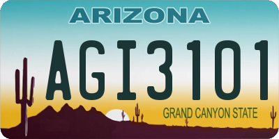 AZ license plate AGI3101