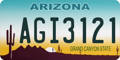 AZ license plate AGI3121