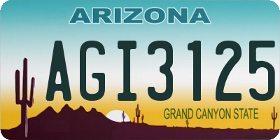 AZ license plate AGI3125