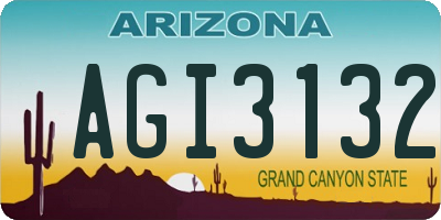 AZ license plate AGI3132