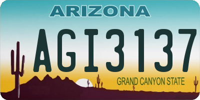 AZ license plate AGI3137