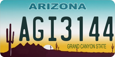 AZ license plate AGI3144