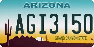 AZ license plate AGI3150