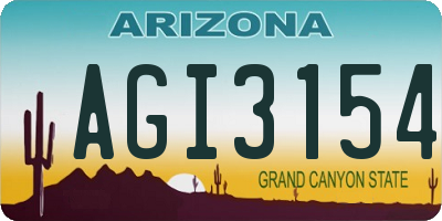 AZ license plate AGI3154