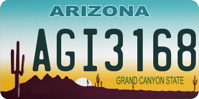 AZ license plate AGI3168