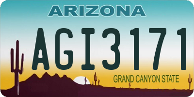 AZ license plate AGI3171
