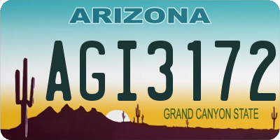 AZ license plate AGI3172