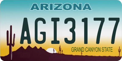 AZ license plate AGI3177