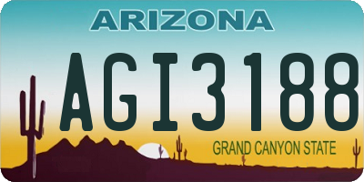 AZ license plate AGI3188