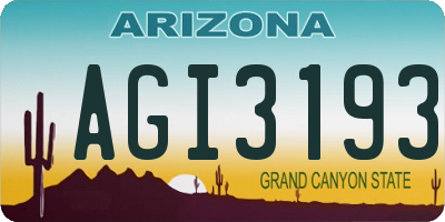 AZ license plate AGI3193