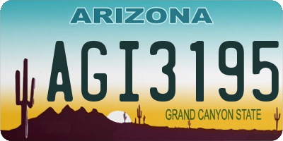 AZ license plate AGI3195