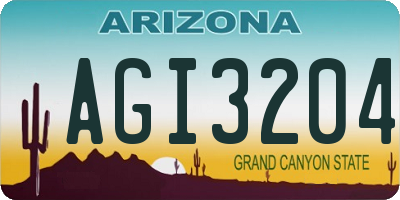 AZ license plate AGI3204