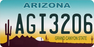 AZ license plate AGI3206