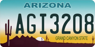 AZ license plate AGI3208