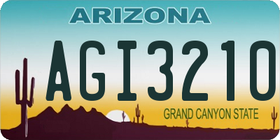 AZ license plate AGI3210