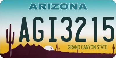 AZ license plate AGI3215