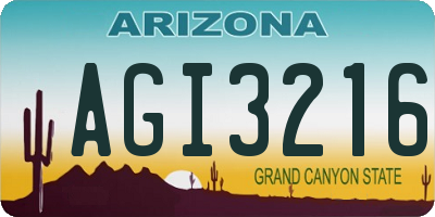 AZ license plate AGI3216
